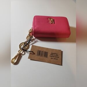 Steve Madden Bmartaa Pink Flash Card Holder Double Zipper